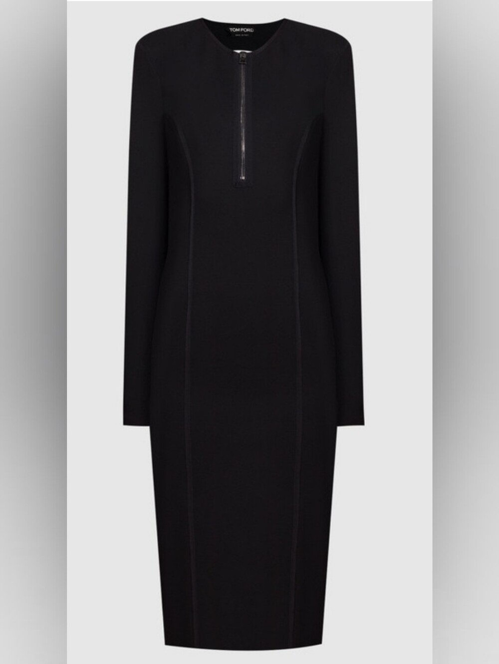 Tom Ford Black Cutout Neckline Long Sleeve Midi Dress Sm/us4